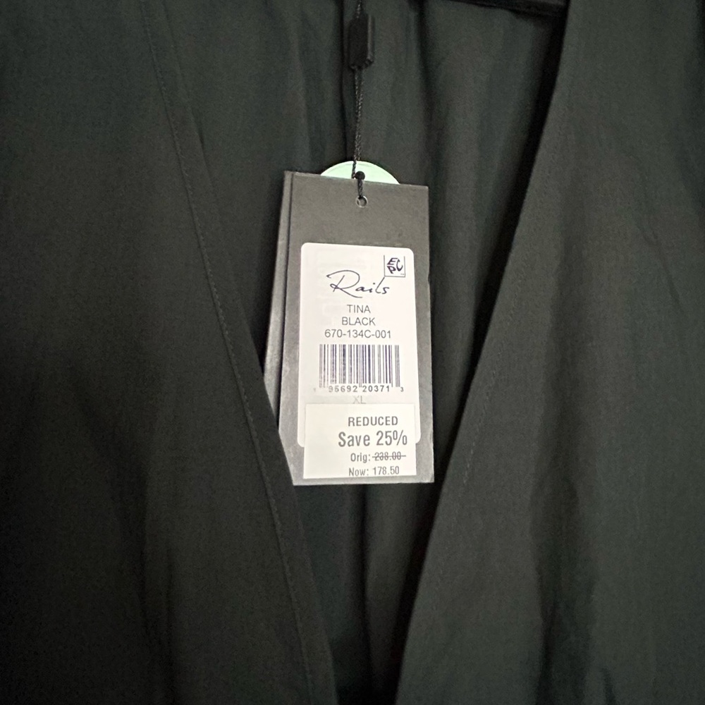 NWT RAILS TINA DRESS IN BLACK SIZE XL FROM THE ECO COLLECTION - Picture 6 of 9